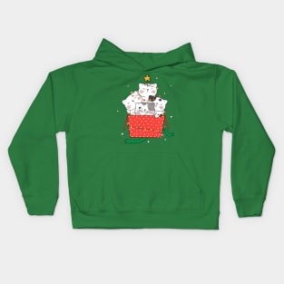 Cat Christmas Box Kids Hoodie